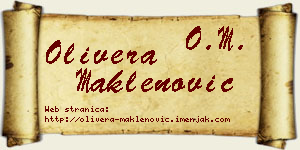 Olivera Maklenović vizit kartica